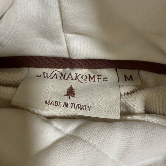 Wanakome Cream Beige Hooded Pullover Sweatshirt Size Medium - Picture 6 of 16
